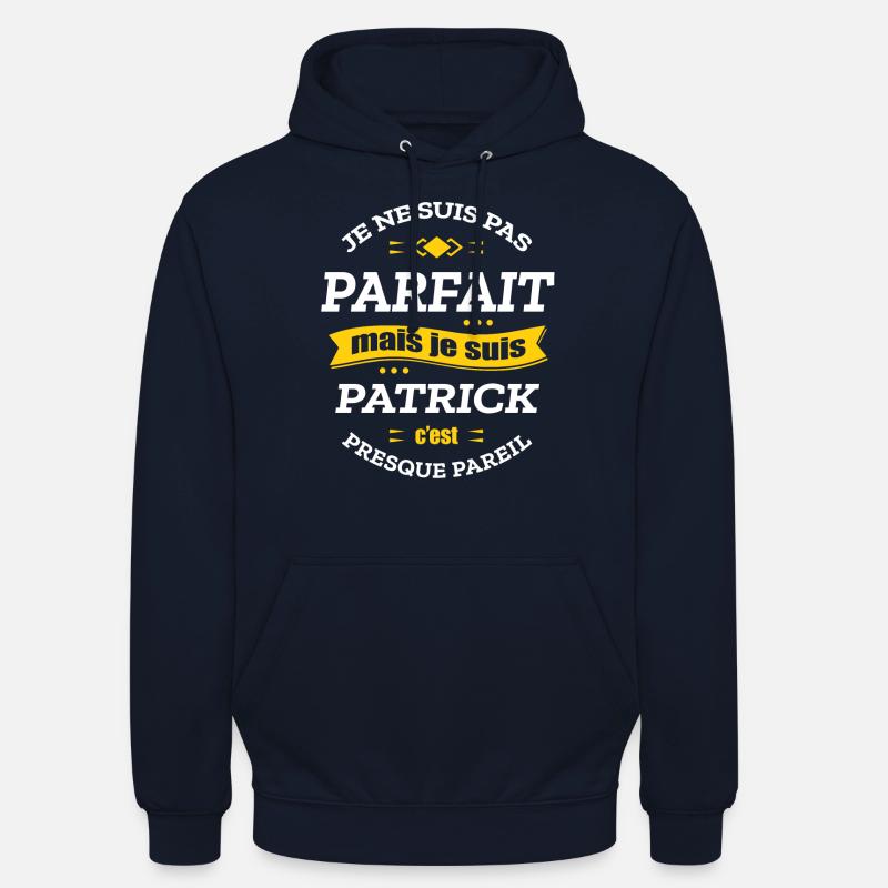 PATRICK PARFAIT - PRENOM PATRICK - Sweat-shirt à capuche unisexe - marine