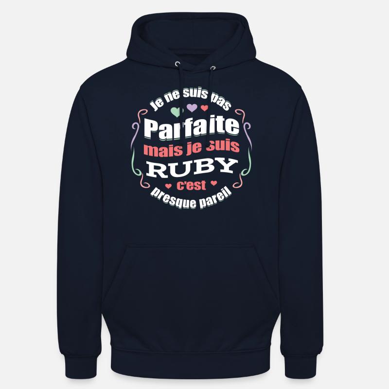 RUBY PARFAITE - PRENOM RUBY - Sweat-shirt à capuche unisexe - marine