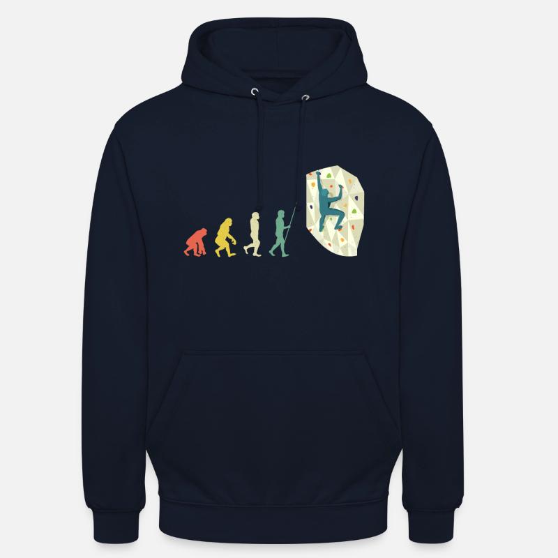 Boulderer Bouldern Evolution Geschenk - Unisex Hoodie - Navy