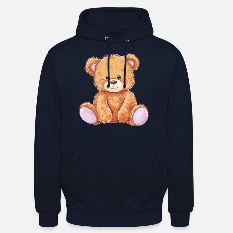 Mignon bébé ours en peluche - Sweat-shirt à capuche unisexe - marine