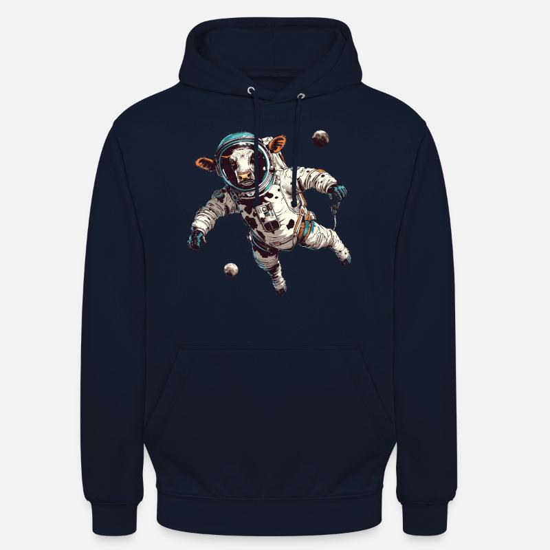 Vache dans l’espace - Sweat-shirt à capuche unisexe - marine