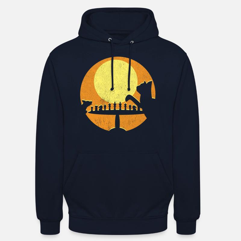 Jeu de souris chat d'échecs - Sweat-shirt à capuche unisexe - marine