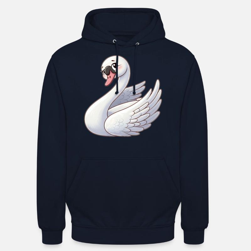 Cygne blanc comme ange céleste - Sweat-shirt à capuche unisexe - marine