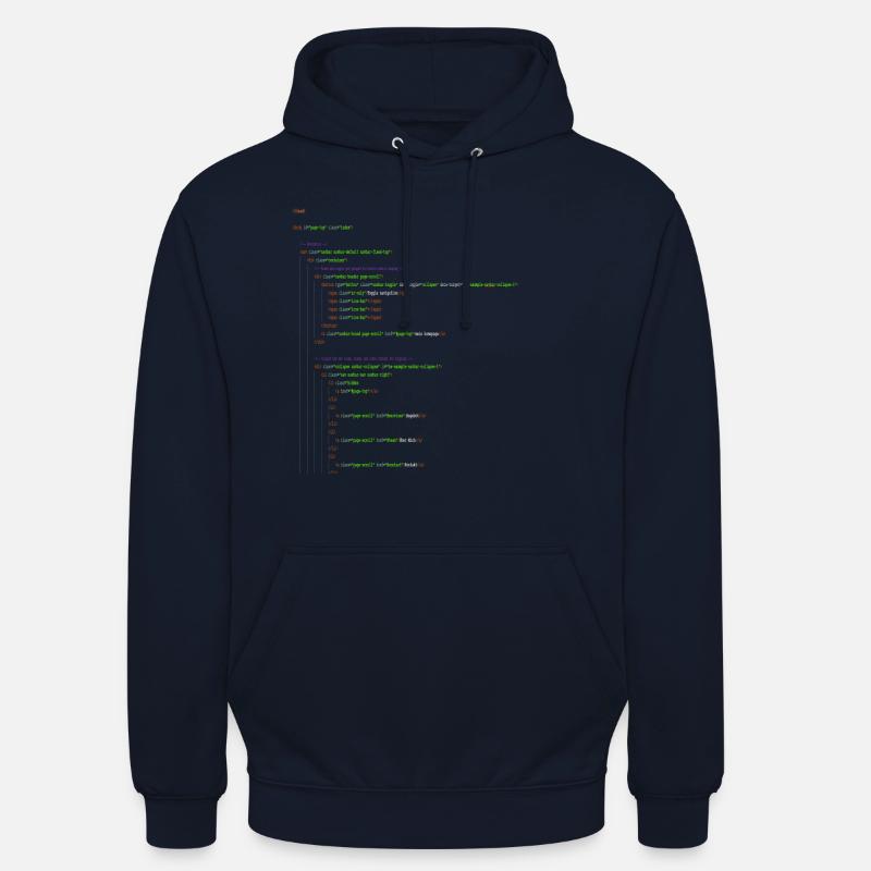 Programmation HTML. Chemise de ballot - Sweat-shirt à capuche unisexe - marine