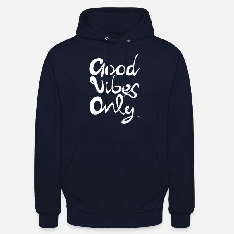 Ondes positives, message positif et optimiste - Sweat-shirt à capuche unisexe - marine