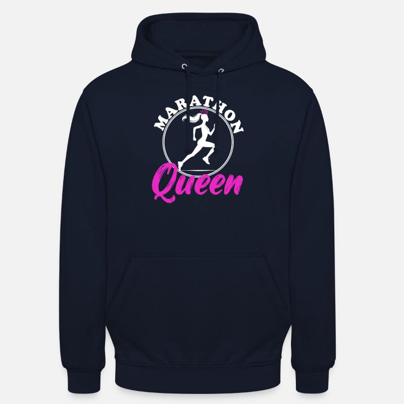 Marathon Queen blanc - Sweat-shirt à capuche unisexe - marine