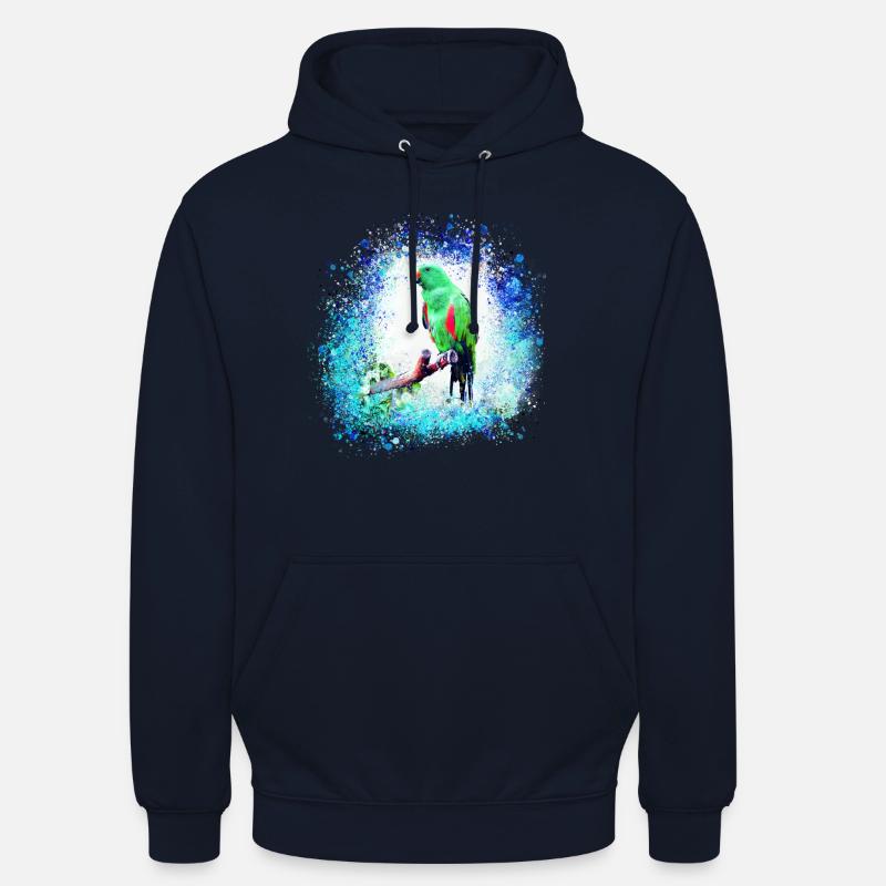 sittich ara,,vogel,graffiti,mint,blau,brush,spray - Unisex Hoodie - Navy