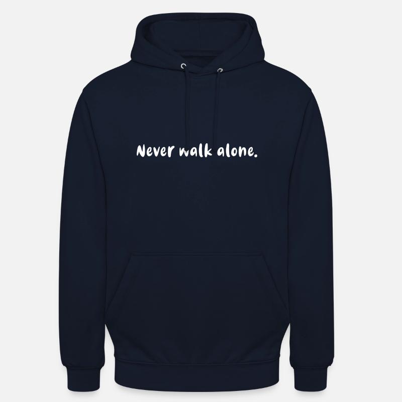 never walk alone,blanc - Sweat-shirt à capuche unisexe - marine