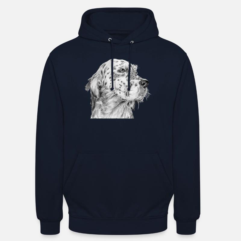 Inglese Inglese Setter - Felpa con cappuccio unisex - blu scuro