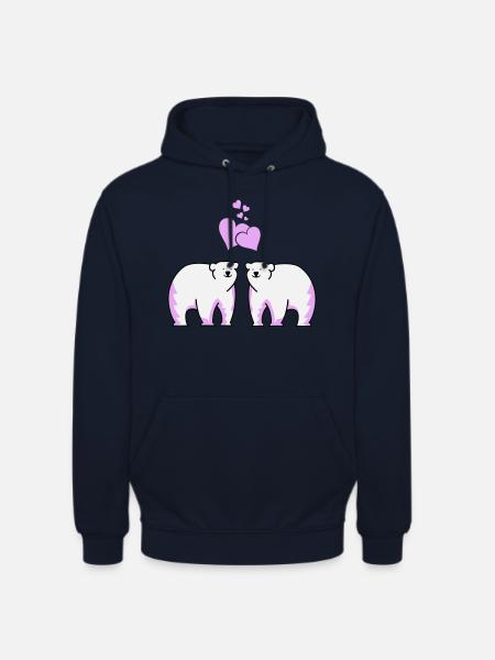 Eisbären verliebt - Unisex Hoodie - Navy