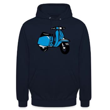 motorroller cool - Unisex Hoodie - Navy - Vorne - Alina (178cm) & Michal (187cm)