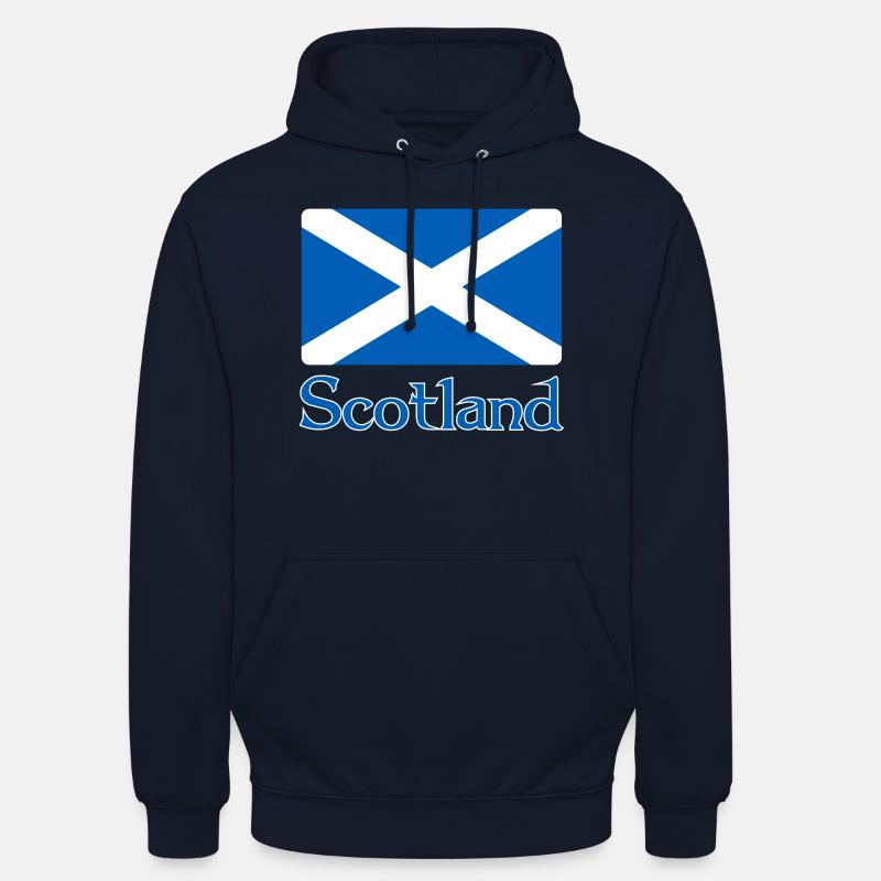 Skottlands flagg med tekst - Unisex-hettegenser - marine