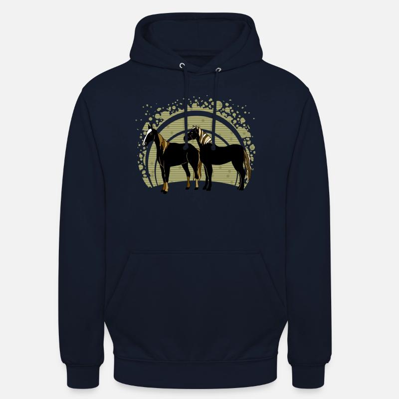 Les chevaux - Sweat-shirt à capuche unisexe - marine