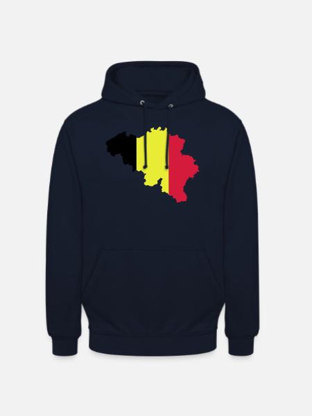 Belgique - Sweat-shirt à capuche unisexe - marine