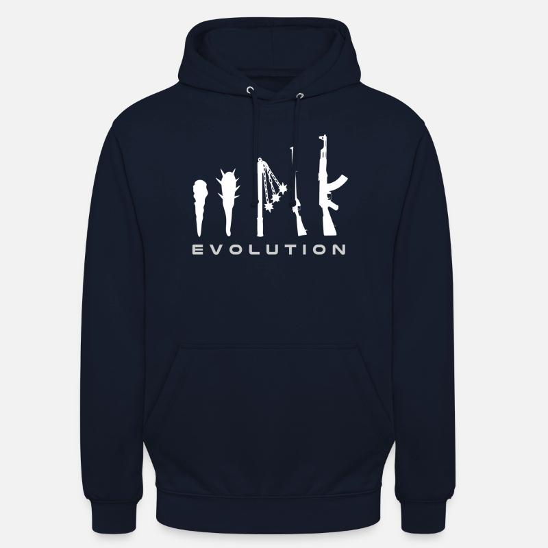 l'évolution de l'arme - Sweat-shirt à capuche unisexe - marine