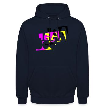 JGA Crew - Version abstraite ivre - Sweat-shirt à capuche unisexe - marine - Devant - Alina (178cm) & Michal (187cm)