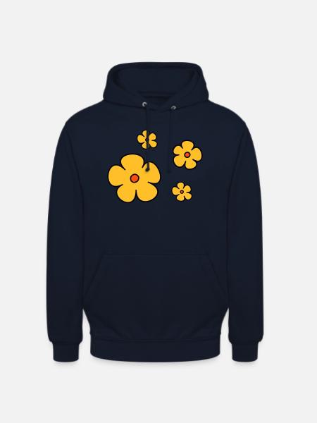 Blumen dreifarbig - Unisex Hoodie - Navy