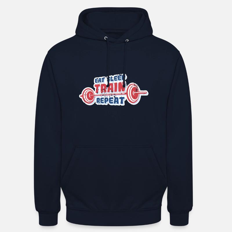Manger dormir train répéter - Sweat-shirt à capuche unisexe - marine