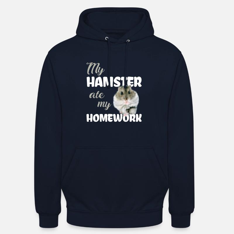 Devoirs de hamster drôle disant - Sweat-shirt à capuche unisexe - marine