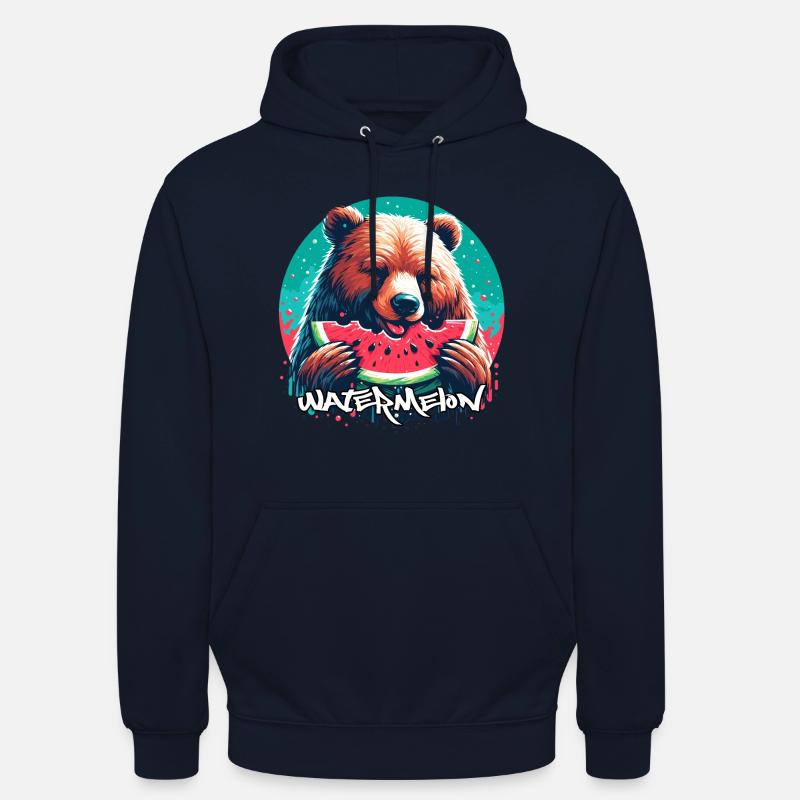 Pastèque ours cadeau délicieux - Sweat-shirt à capuche unisexe - marine