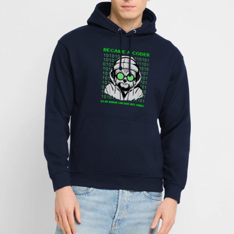 Devenu codeur – Hacker Dog Binary Look Sweat-shirt à capuche unisexe