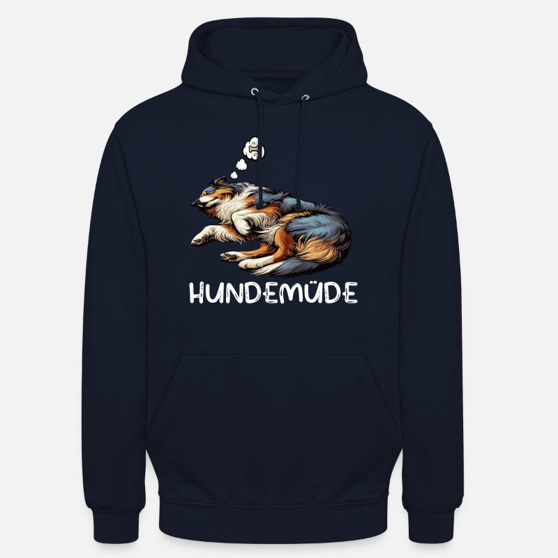 Hundemüde Australian Shepherd Aussie Aussiehalter - Unisex Hoodie - Navy