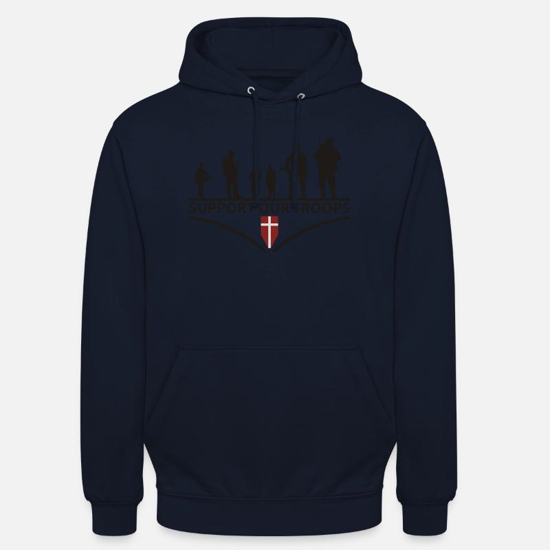 support our troops Denmark - Hættetrøje unisex - marineblå