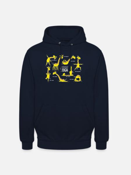 Yoga Giraffe - Unisex Hoodie - Navy