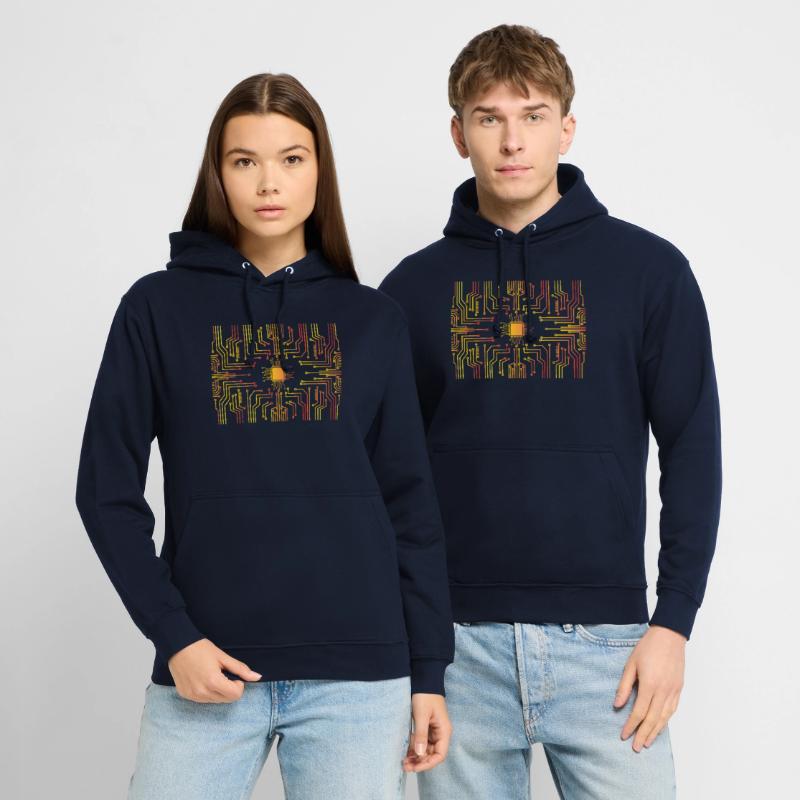 Circuit board core CPU heart pc coder geek Sweat-shirt à capuche unisexe