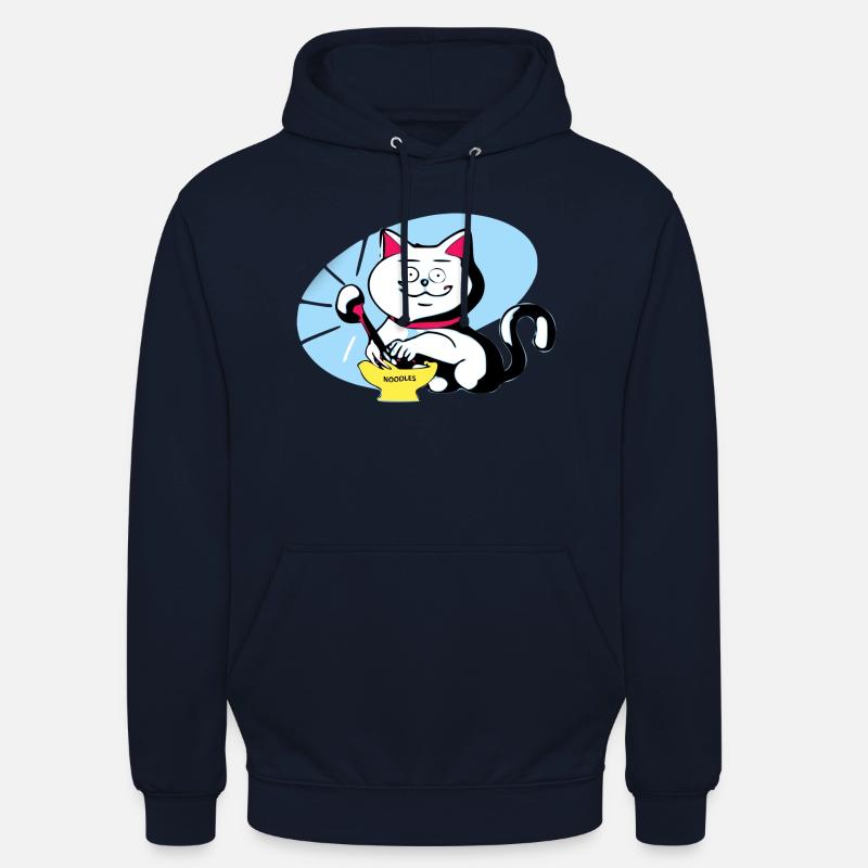 Chat et ramen - Sweat-shirt à capuche unisexe - marine