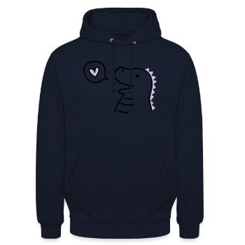 Cute Dino - Sweat-shirt à capuche unisexe - marine - Devant - Alina (178cm) & Michal (187cm)