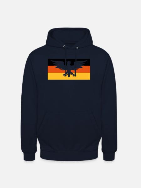 Flagge Deutschland mit Adler - Unisex Hoodie - Navy