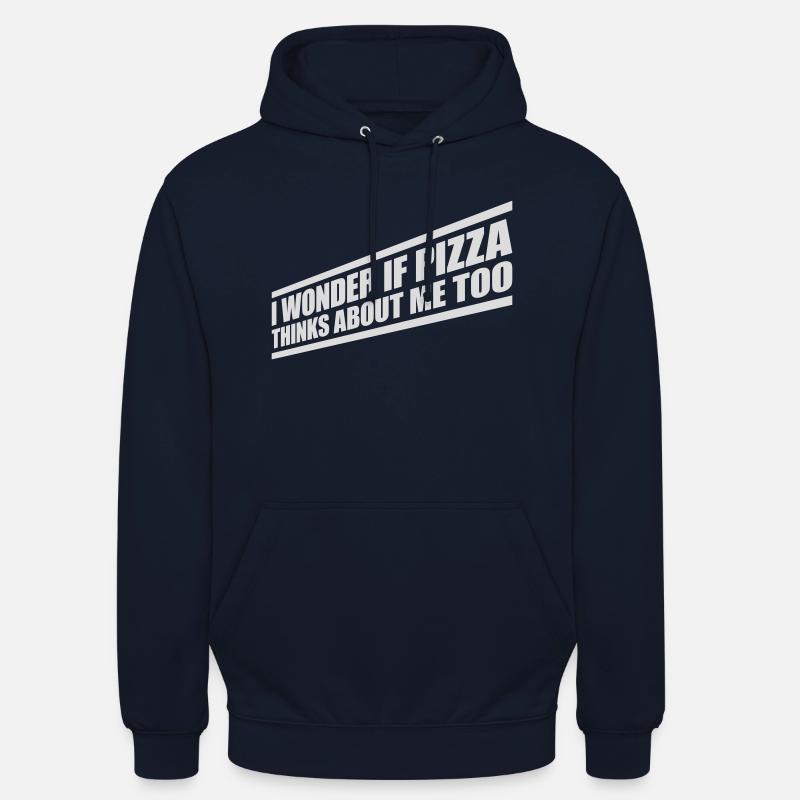 pizza thinks about me - Unisex Hoodie - navy