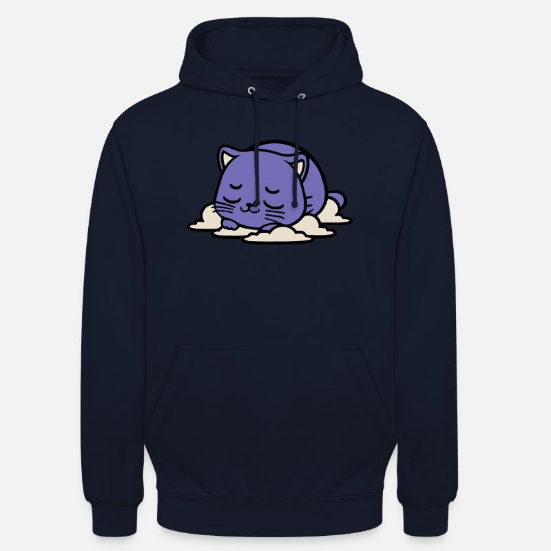 bébé chat qui dort - Sweat-shirt à capuche unisexe - marine