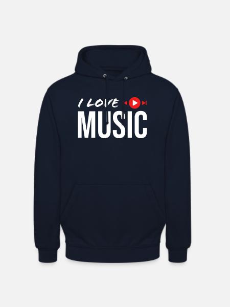 I LOVE MUSIC - Unisex Hoodie - Navy