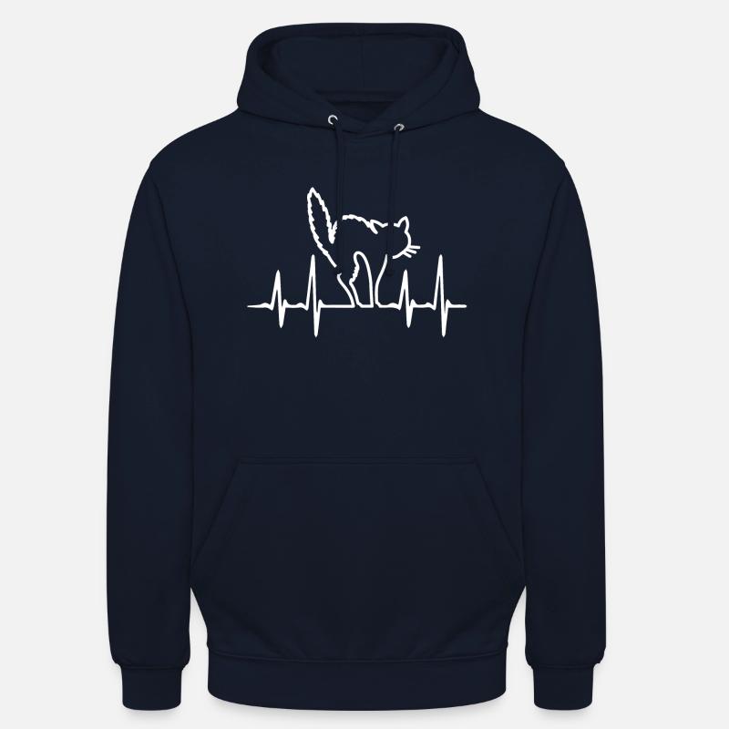 Peur de chat Heartbeat - Sweat-shirt à capuche unisexe - marine