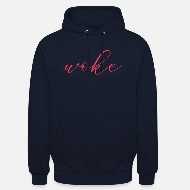 Autodérision : WOKE - Sweat-shirt à capuche unisexe - marine