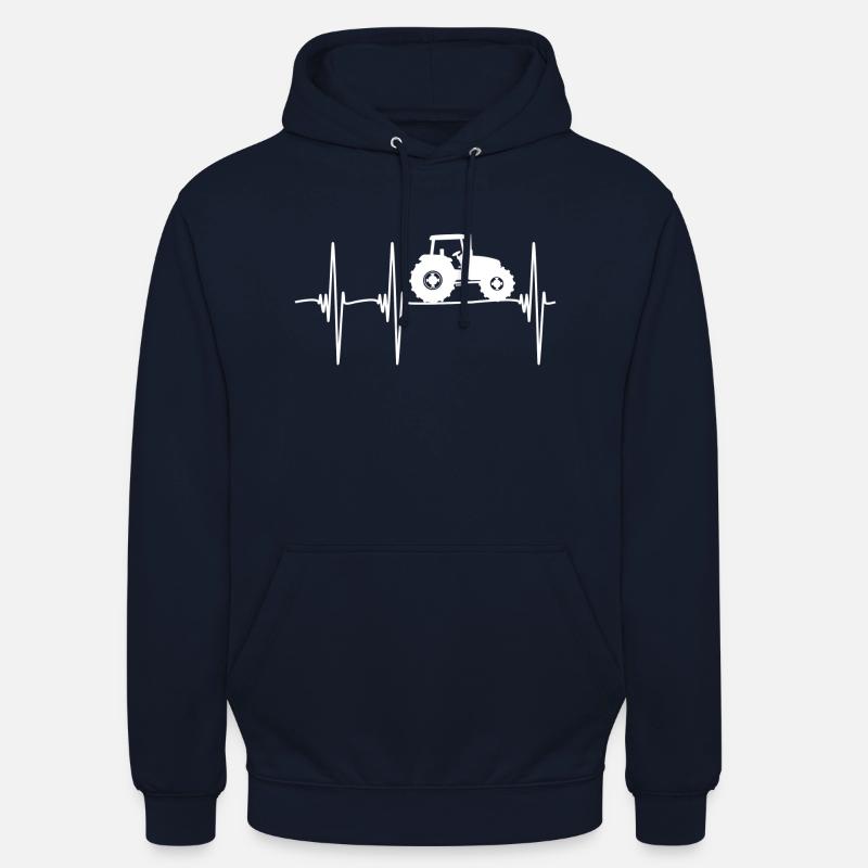 ciągnik impuls biały - Bluza z kapturem typu unisex - granatowy