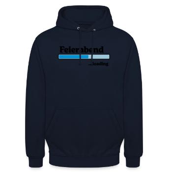 Feierabend loading - Unisex Hoodie - Navy - Vorne - Alina (178cm) & Michal (187cm)