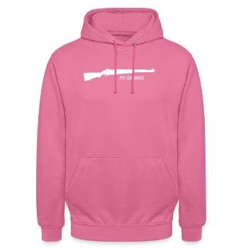 Fusil M1 Garand - Arme Seconde Guerre Mondiale - Sweat-shirt à capuche unisexe - rose - Devant - Alina (178cm) & Michal (187cm)