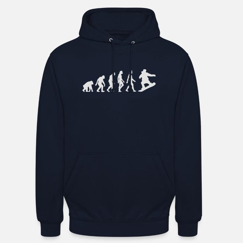 L'évolution du snowboard - Sweat-shirt à capuche unisexe - marine