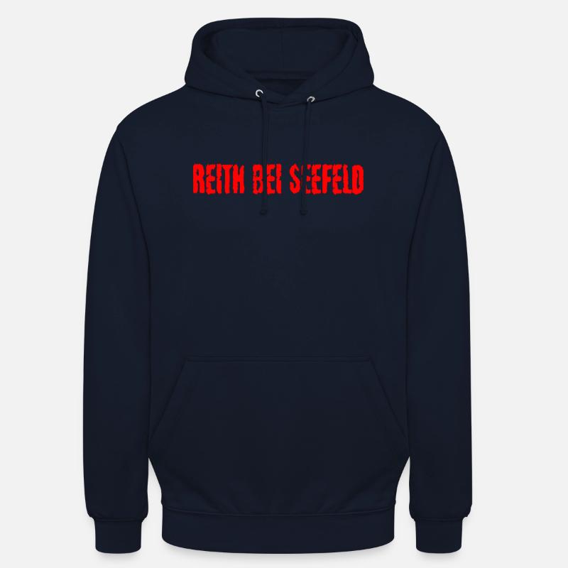 Reith bei Seefeld texte rouge - Sweat-shirt à capuche unisexe - marine