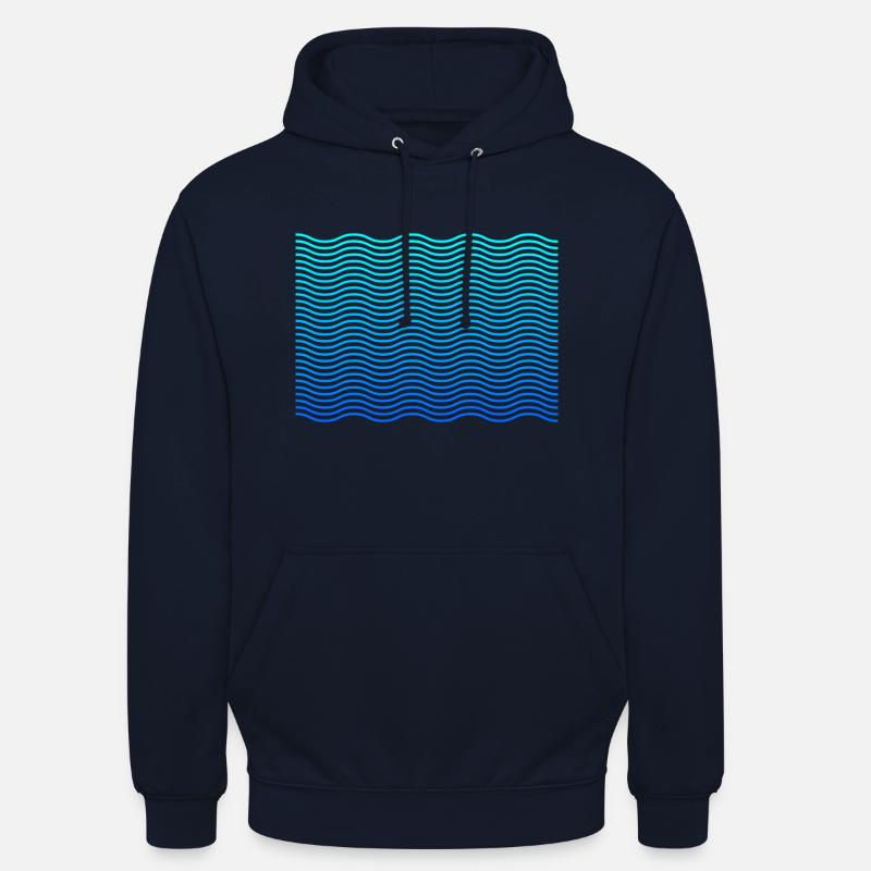 Conception de vagues de vagues - Sweat-shirt à capuche unisexe - marine