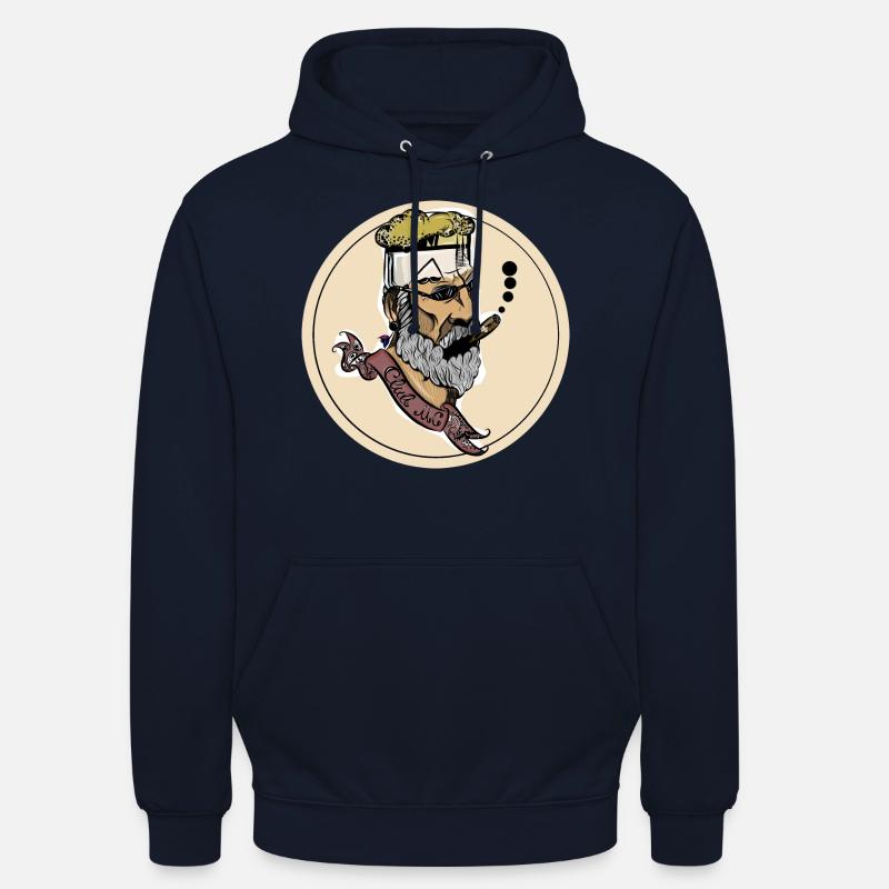 Bart Mann mit Zigarre - Unisex Hoodie - Navy