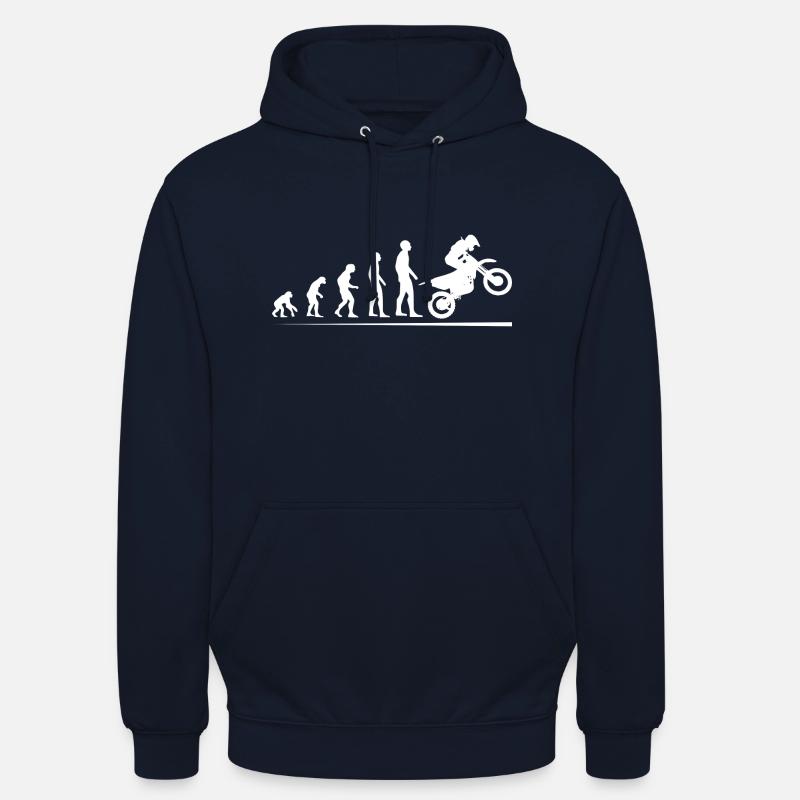 Motocross Evolution blanc - Sweat-shirt à capuche unisexe - marine