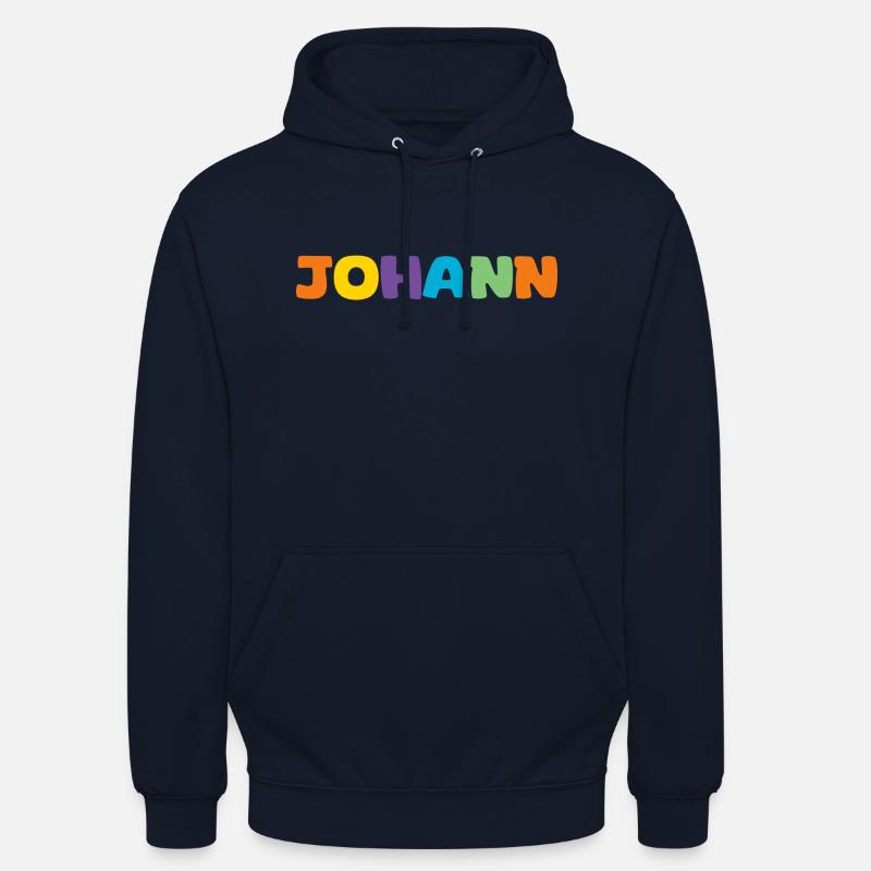 Nom - Johann - Sweat-shirt à capuche unisexe - marine