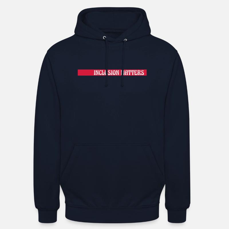 L’inclusion compte Citation du logo - Sweat-shirt à capuche unisexe - marine