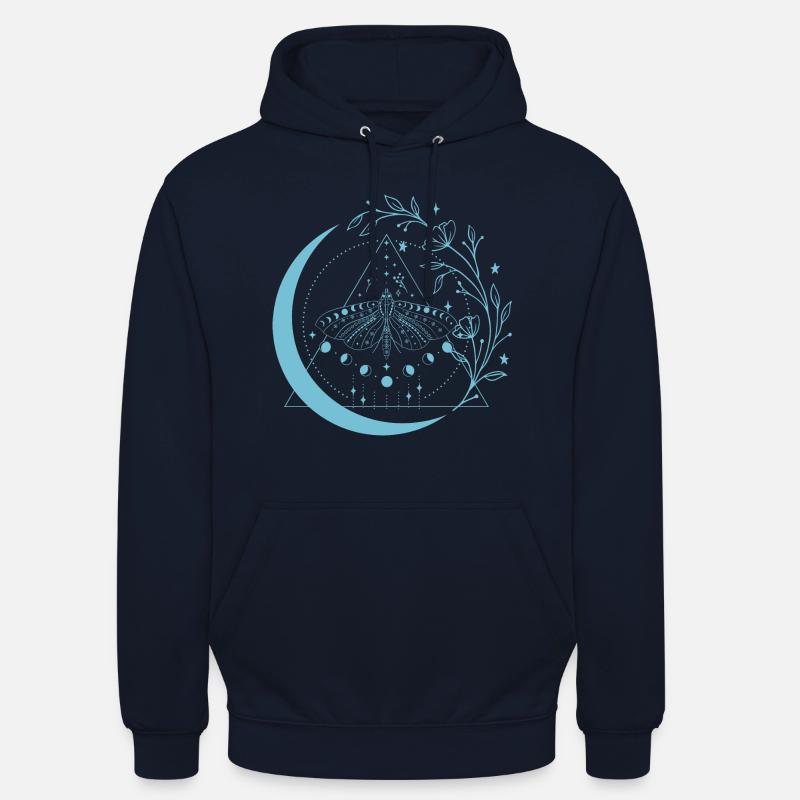 Fleurs de lune de mite - Sweat-shirt à capuche unisexe - marine