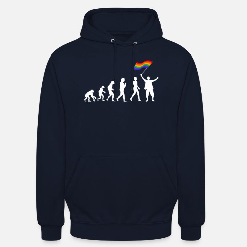 Evolution, Pride, LGBTQIA+ - Sweat-shirt à capuche unisexe - marine