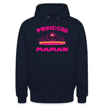 PRINZESSIN MAMA - Unisex Hoodie - Navy - Vorne - Alina (178cm) & Michal (187cm)